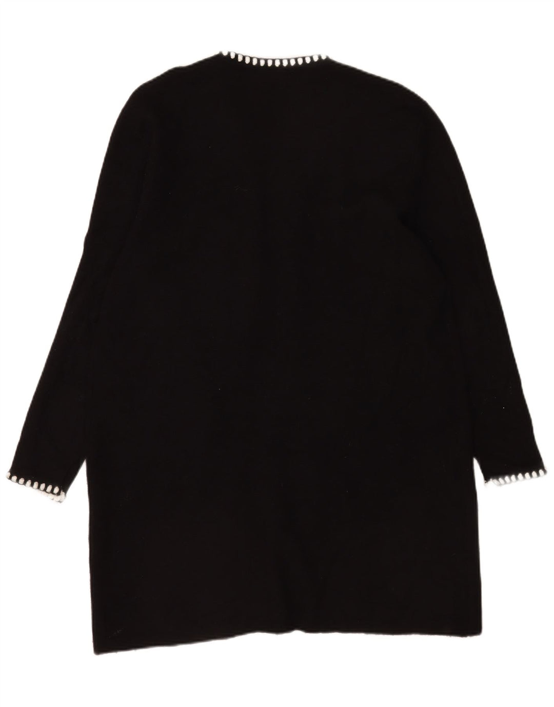 Zara Womens Longline Open Cardigan Sweater UK 14 Medium Black Viscose