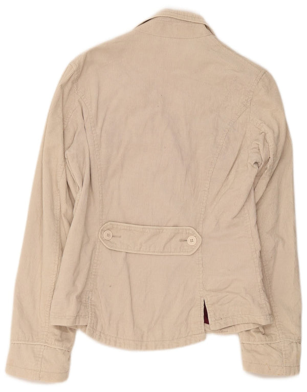 Replay Womens 3 Button Corduroy Blazer Jacket UK 14 Large Beige Cotton