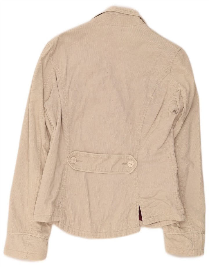 Replay Womens 3 Button Corduroy Blazer Jacket UK 14 Large Beige Cotton