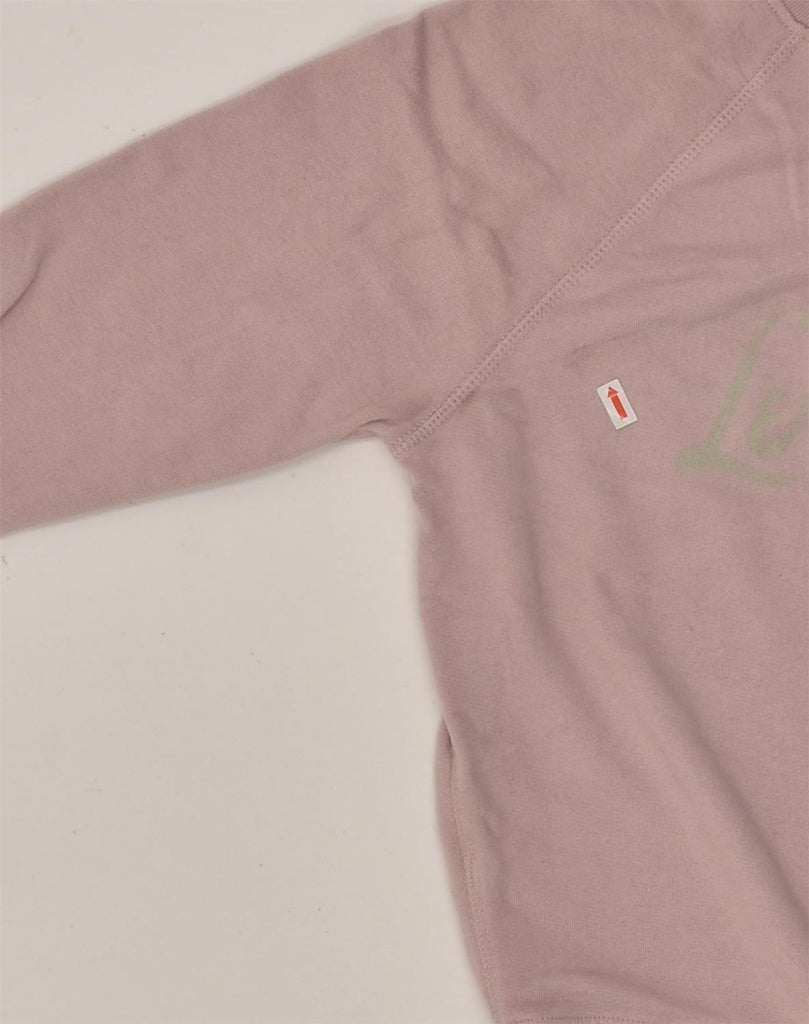 LEVI'S Womens Graphic Sweatshirt Jumper UK 14 Medium Pink Cotton | Vintage Levi's | Thrift | Second-Hand Levi's | Used Clothing | Messina Hembry 