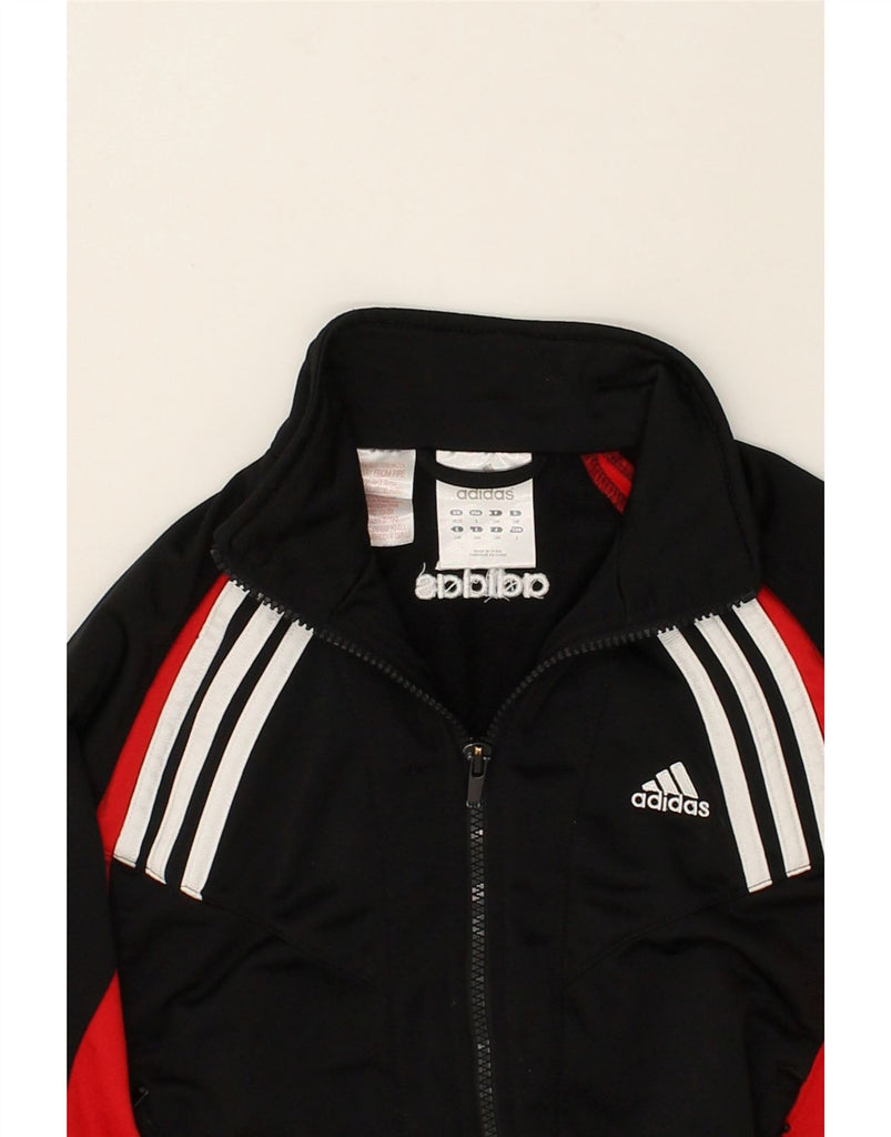 ADIDAS Boys Graphic Tracksuit Top Jacket 11-12 Years Black Colourblock | Vintage Adidas | Thrift | Second-Hand Adidas | Used Clothing | Messina Hembry 