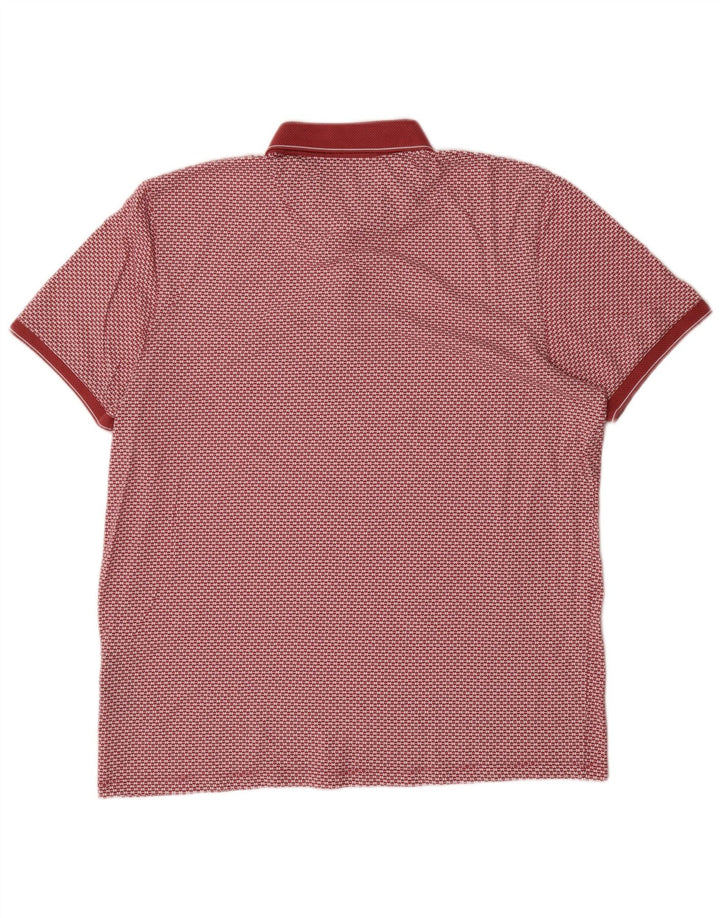 Ted Baker Mens Abstract Pattern Polo Shirt Size 6 2XL Red Cotton
