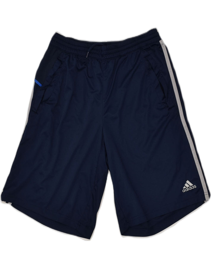 ADIDAS Mens Sport Shorts Medium Navy Blue Polyester | Vintage Adidas | Thrift | Second-Hand Adidas | Used Clothing | Messina Hembry 