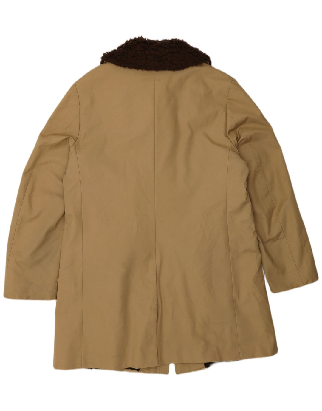 Vintage Mens Sherpa Overcoat IT 50 Medium Beige