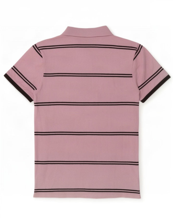 Kappa Mens Polo Shirt Medium Pink Striped Cotton