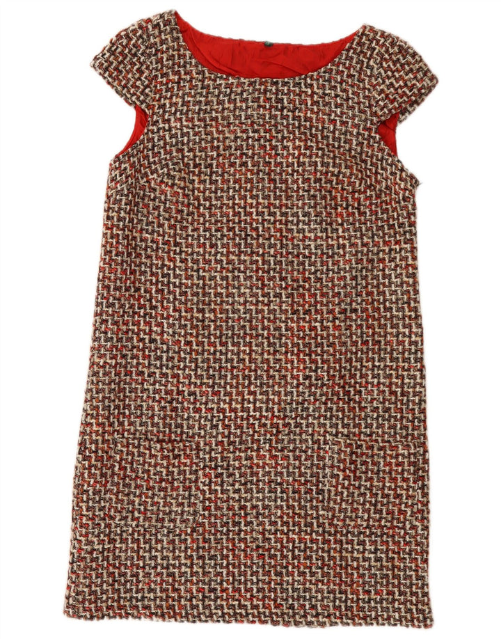 Benetton Womens Shift Dress UK 14 Large Multicoloured Check Acrylic