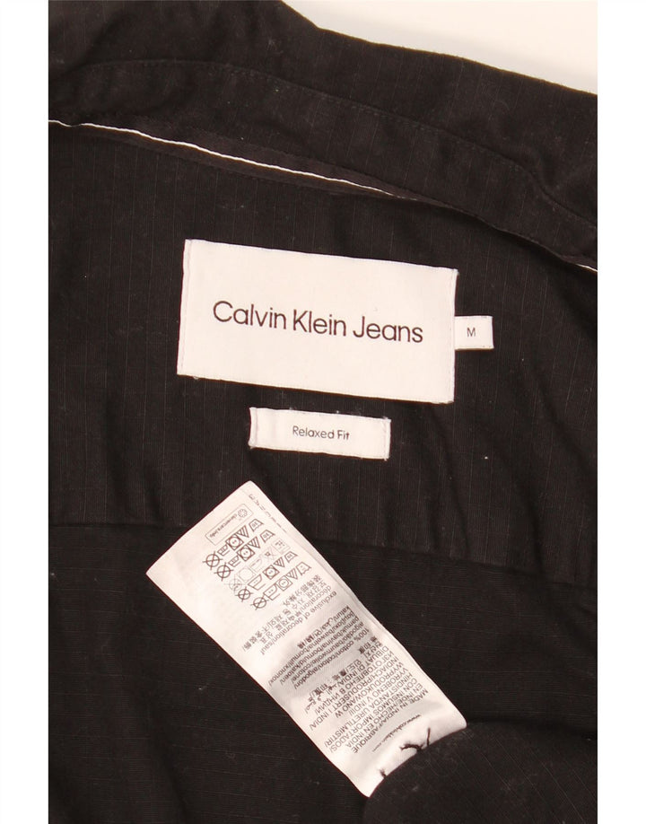 Calvin Klein Mens Relaxed Fit Shirt Medium Black Cotton