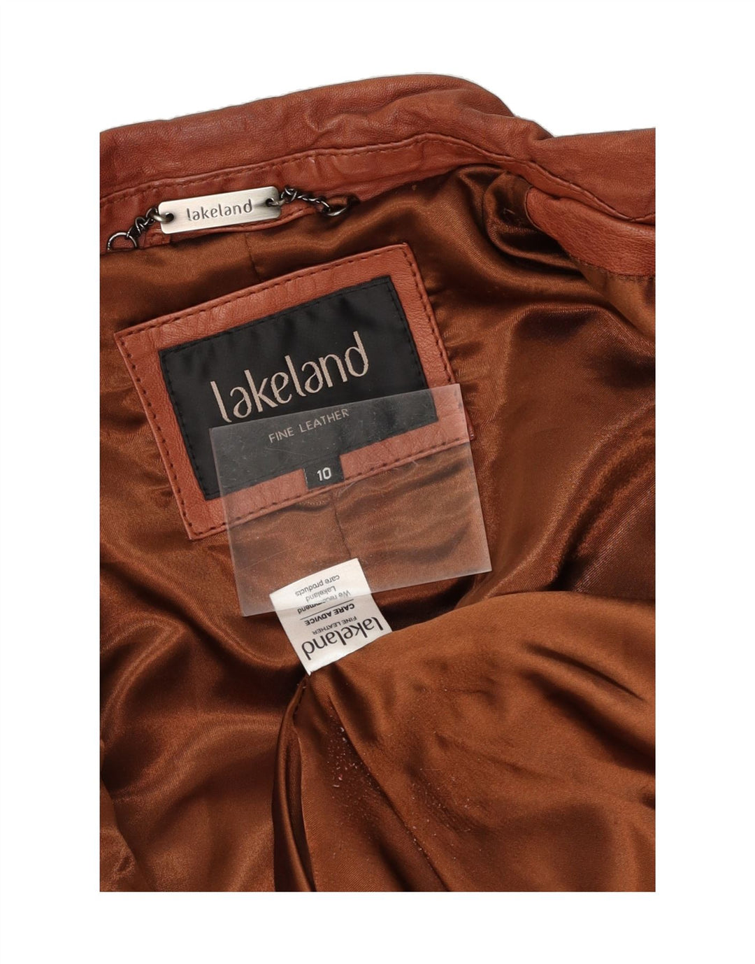 LAKELAND Womens Military Leather Jacket UK 10 Small Brown Leather Vintage Lakeland and Second-Hand Lakeland from Messina Hembry 
