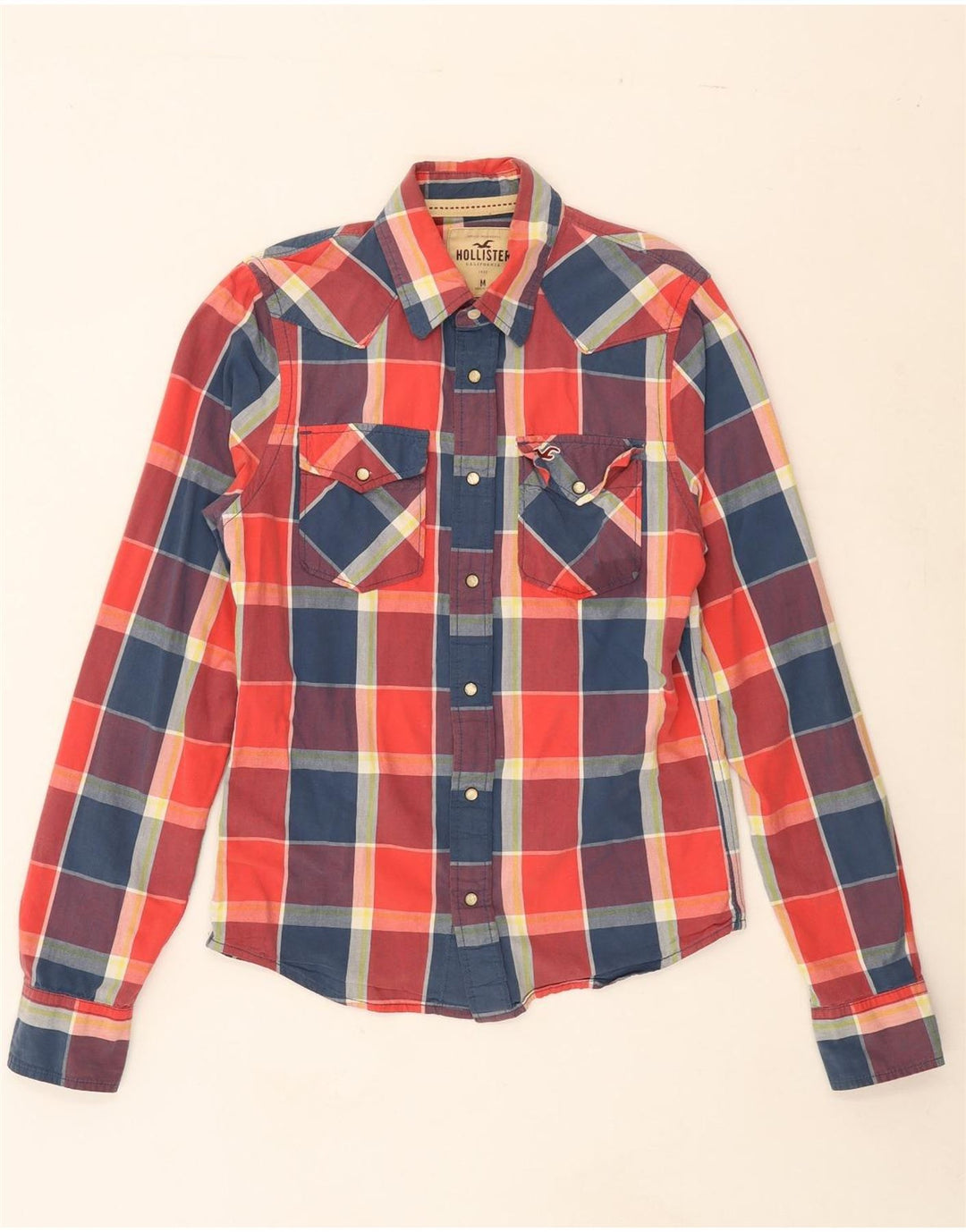 HOLLISTER Mens Shirt Medium Red Check Cotton Vintage Hollister and Second-Hand Hollister from Messina Hembry 
