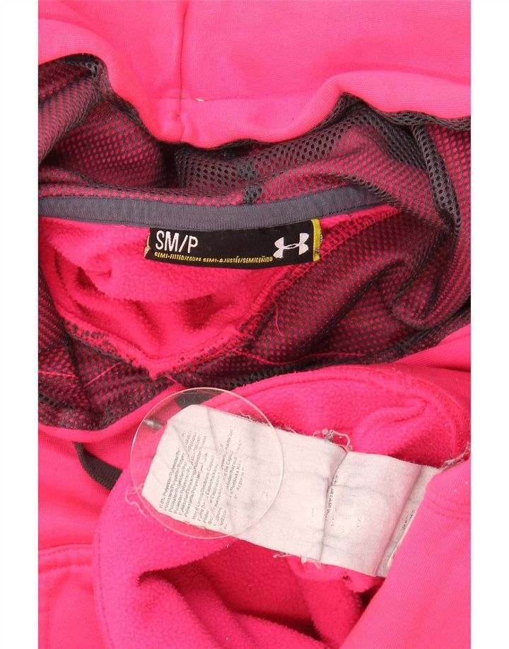 Under Armour Womens Graphic Hoodie Jumper UK 10 Small Pink Polyester