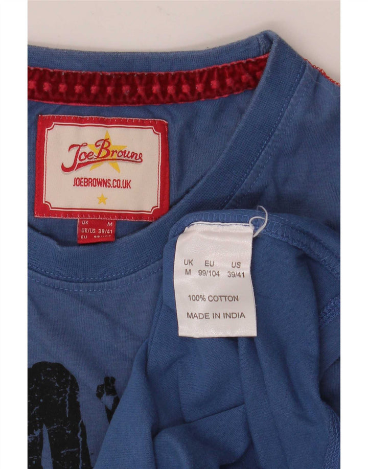Joe Browns Mens Graphic T-Shirt Top Medium Blue Cotton
