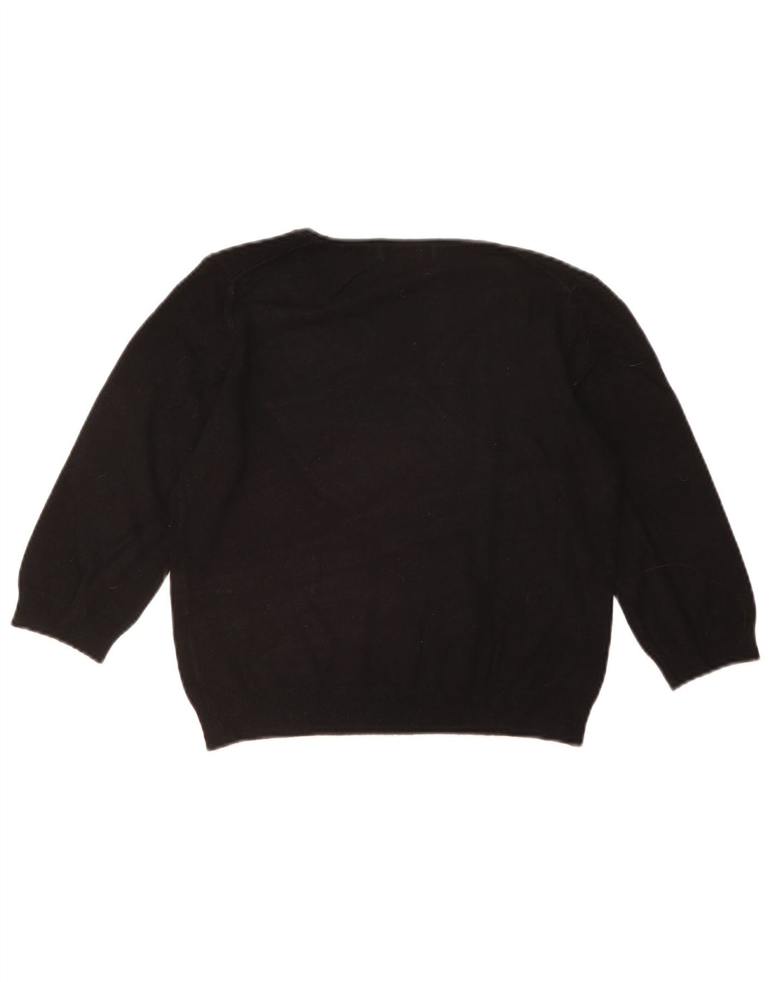 Marks & Spencer Womens Crop V-Neck Jumper Sweater UK 16 Large Black