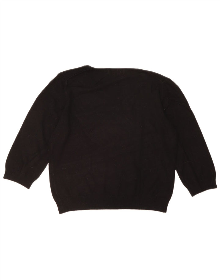 Marks & Spencer Womens Crop V-Neck Jumper Sweater UK 16 Large Black