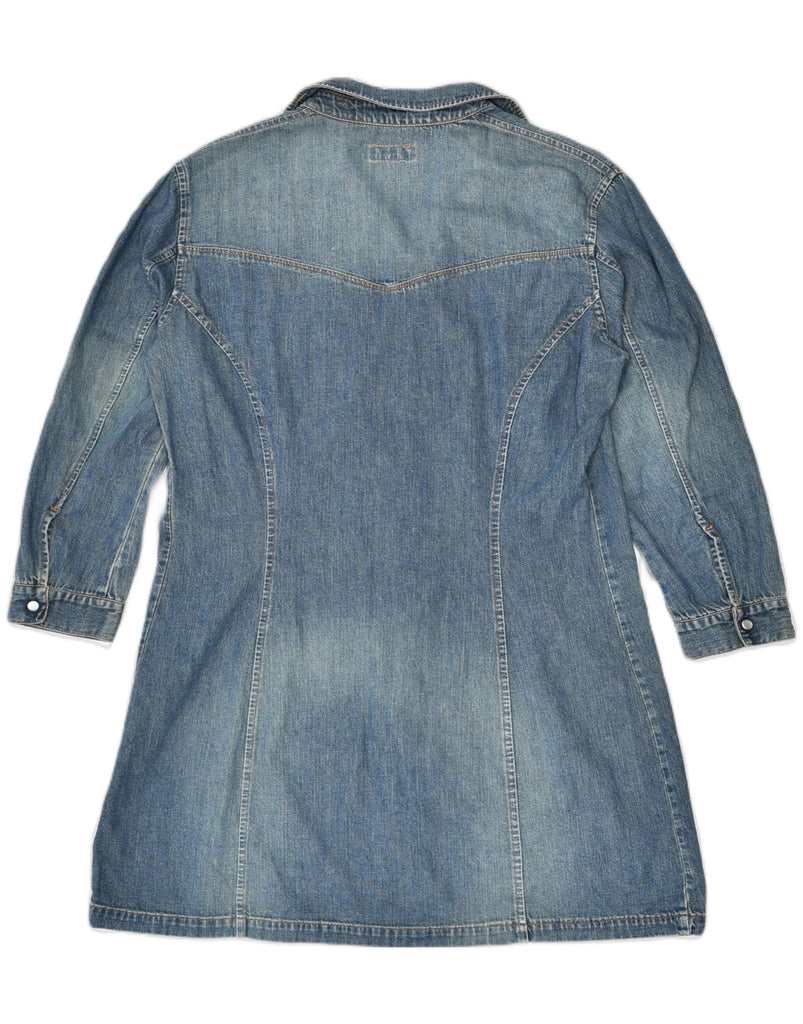 RIFLE Womens Denim Dress UK 12 Medium Blue Cotton | Vintage | Thrift | Second-Hand | Used Clothing | Messina Hembry 