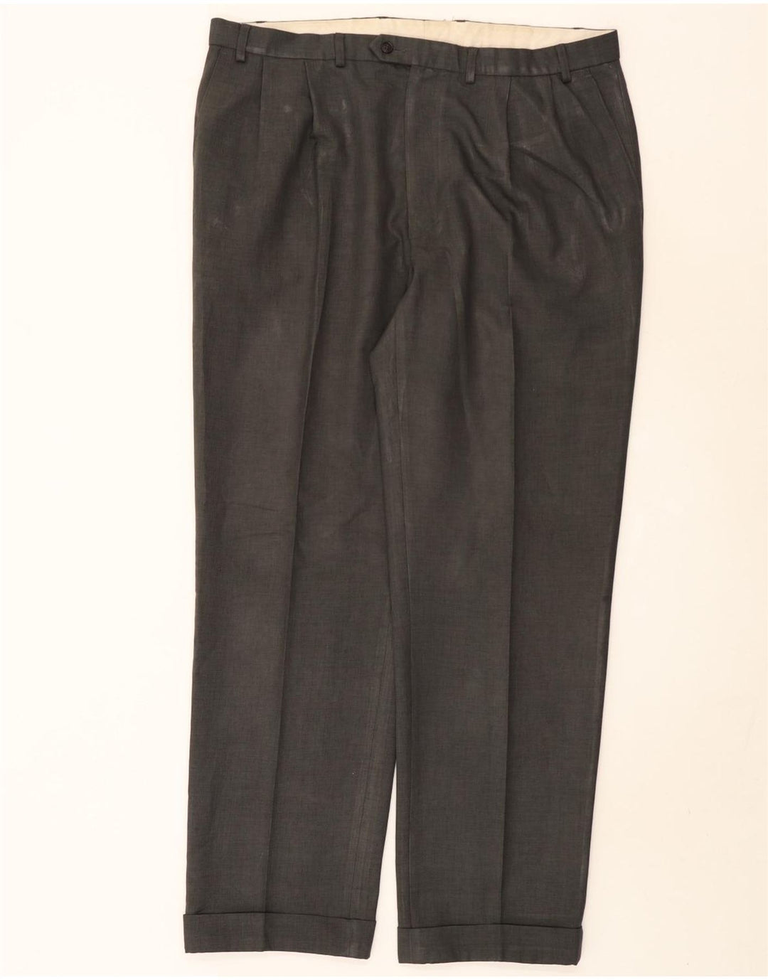 Marks & Spencer Mens Pegged Suit Trousers  W40 L33 Grey Polyester