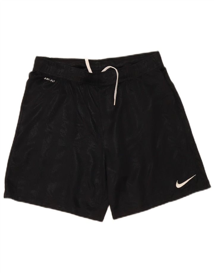 Nike Boys Dri Fit Sport Shorts 12-13 Years Large Black Striped Polyester