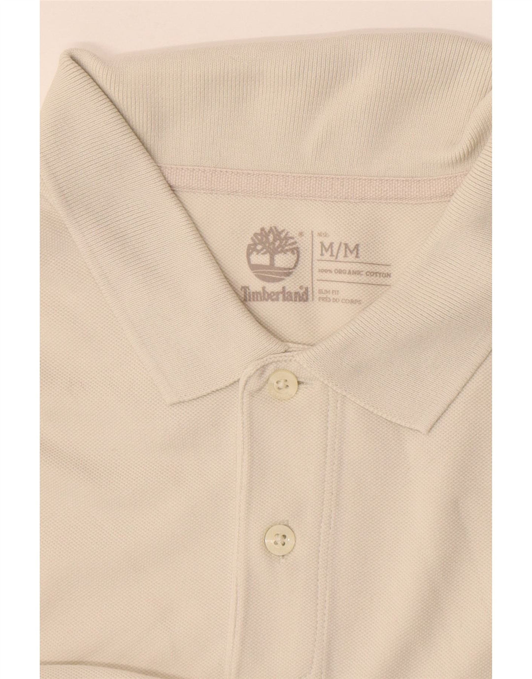 Timberland Mens Slim Fit Polo Shirt Medium Beige Cotton