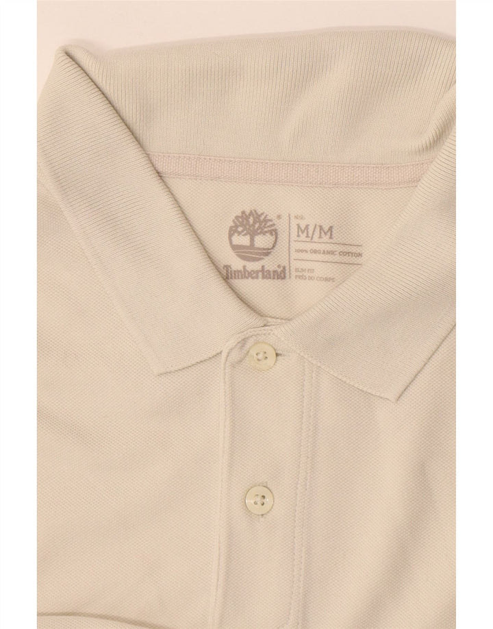 Timberland Mens Slim Fit Polo Shirt Medium Beige Cotton