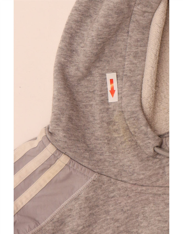 Adidas Mens Zip Hoodie Sweater Large Grey Cotton
