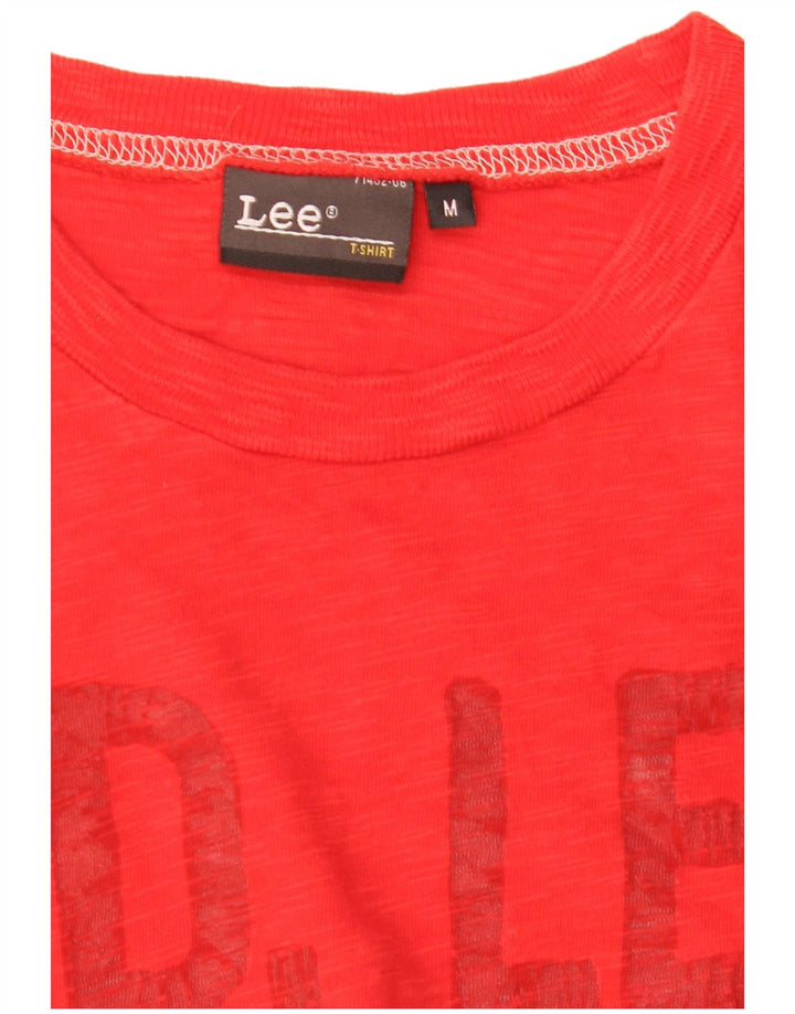 LEE Mens Graphic T-Shirt Top Medium Red