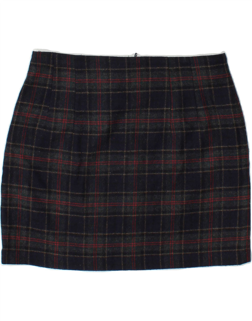 FRENCH CONNECTION Womens Mini Skirt UK 12 Medium W28  Navy Blue Check Wool Vintage French Connection and Second-Hand French Connection from Messina Hembry 