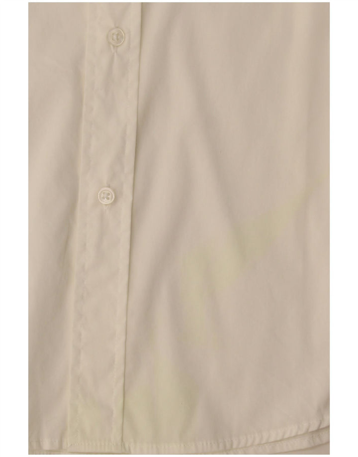 Benetton Mens Short Sleeve Shirt Large White Cotton