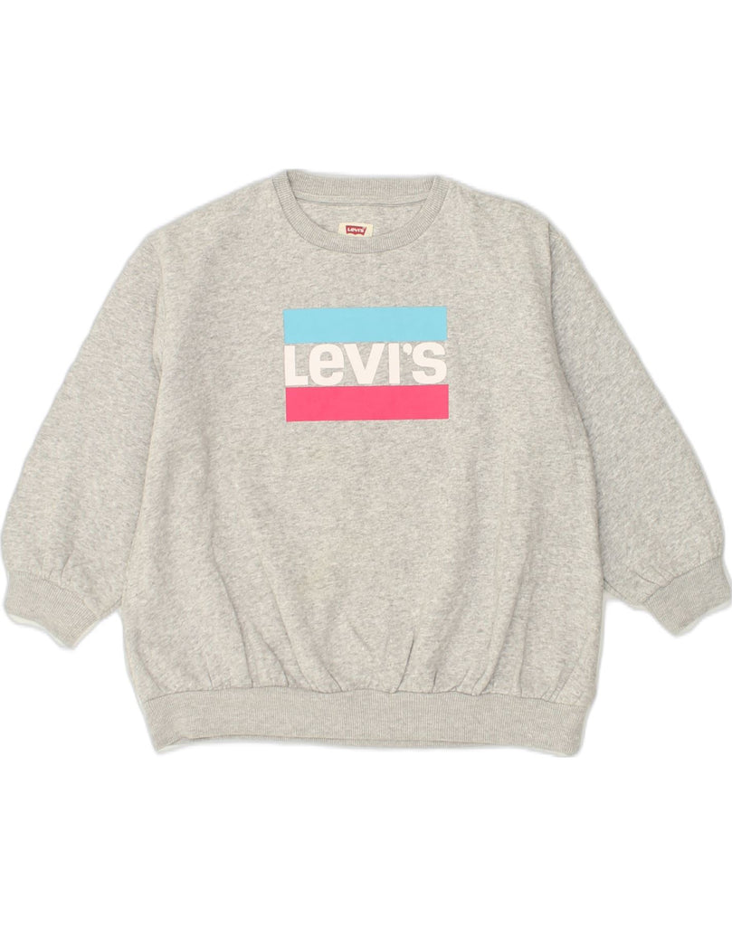 LEVI'S Girls Oversized Graphic Sweatshirt Jumper 6-7 Years Large Grey | Vintage Levi's | Thrift | Second-Hand Levi's | Used Clothing | Messina Hembry 