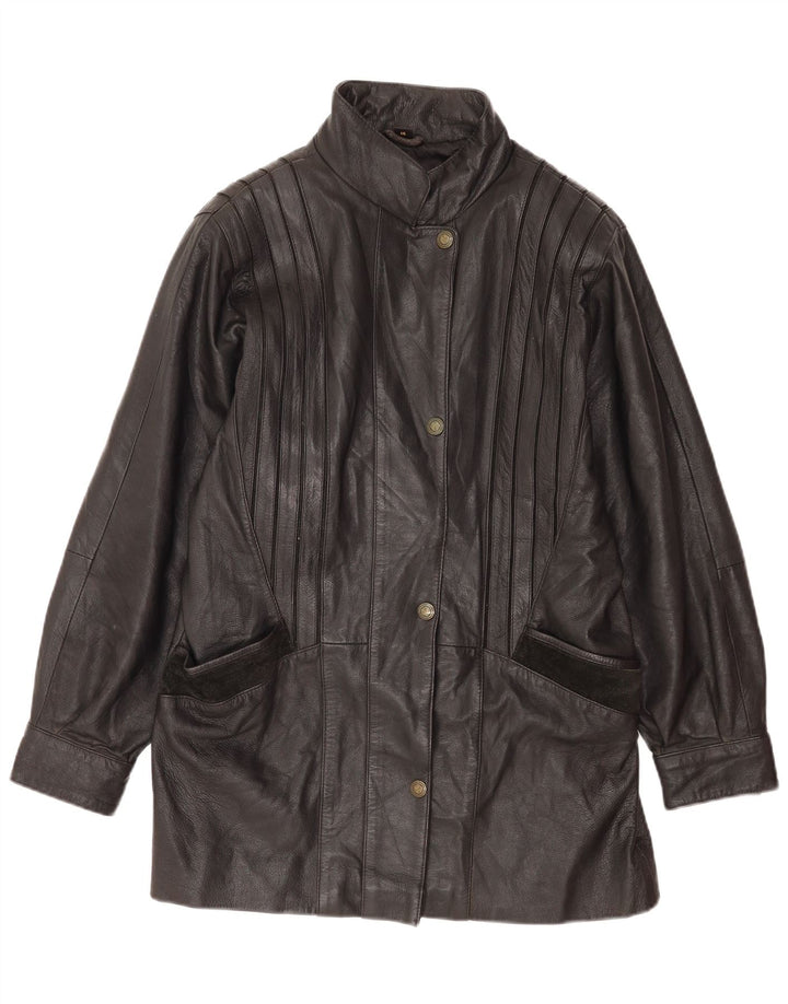 Skinz Womens Leather Jacket UK 14 Large Black Leather
