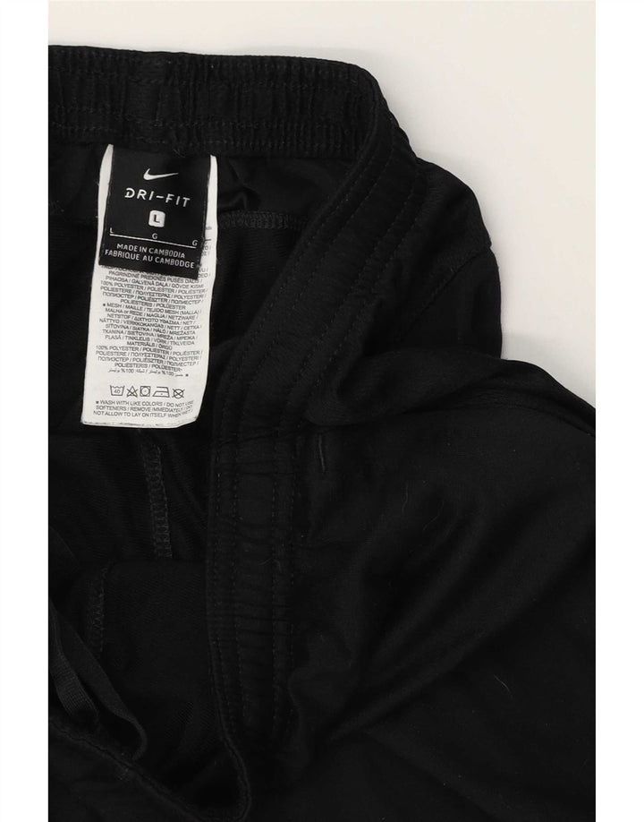 Nike Mens Dri Fit Tracksuit Trousers Large Black Colourblock Polyester