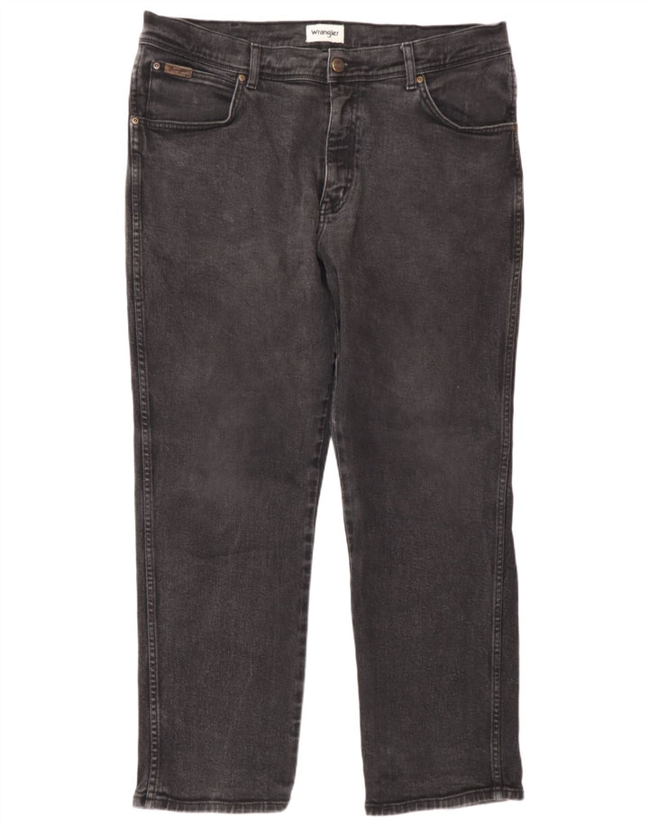 Wrangler Mens Texas Straight Jeans W40 L30 Grey Cotton