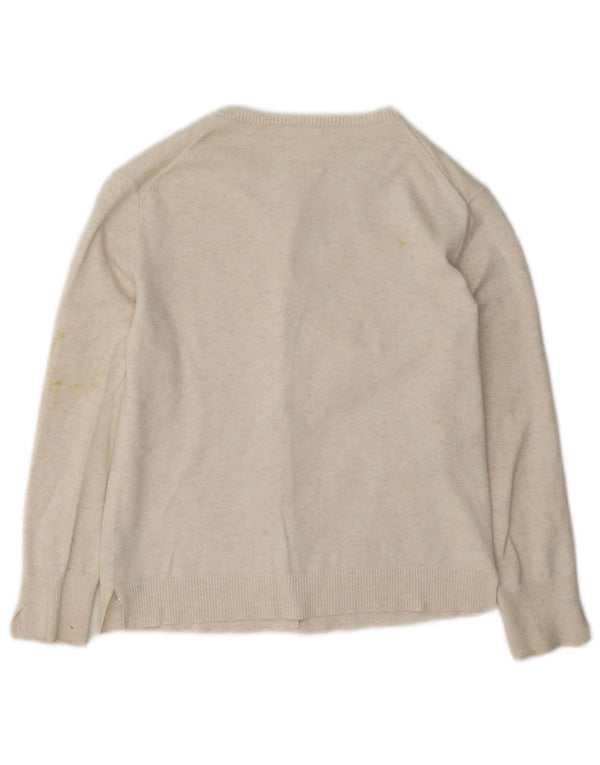 Zara Girls Cardigan Sweater 7-8 Years Off White Cotton