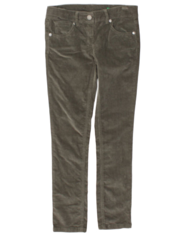 Benetton Girls Slim Corduroy Trousers 8-9 Years Large W26 L26  Grey Cotton