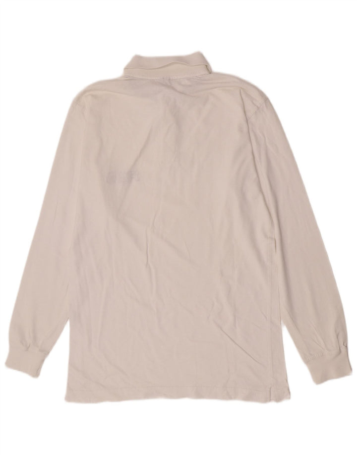 Fila Mens Long Sleeve Polo Shirt Small White Cotton