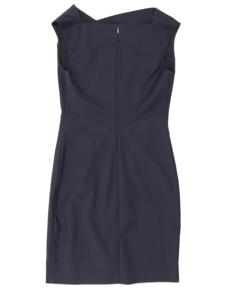 Armani Exchange Womens Sleeveless Sheath Dress US 8 Medium Navy Blue Cotton
