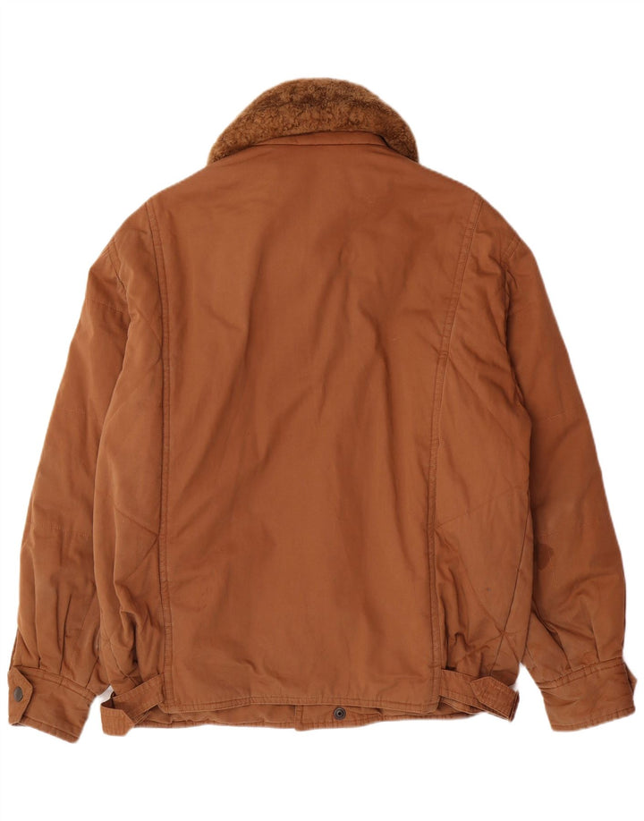 MONTEDORO Mens Military Bomber Jacket IT 52 XL Brown Cotton