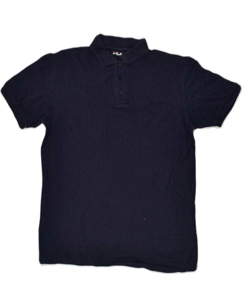 FILA Mens Polo Shirt IT 50 Medium Navy Blue | Vintage Fila | Thrift | Second-Hand Fila | Used Clothing | Messina Hembry 