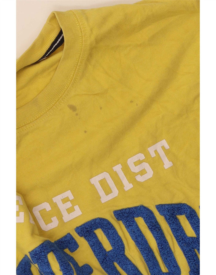 Superdry Mens Graphic T-Shirt Top Medium Yellow Cotton