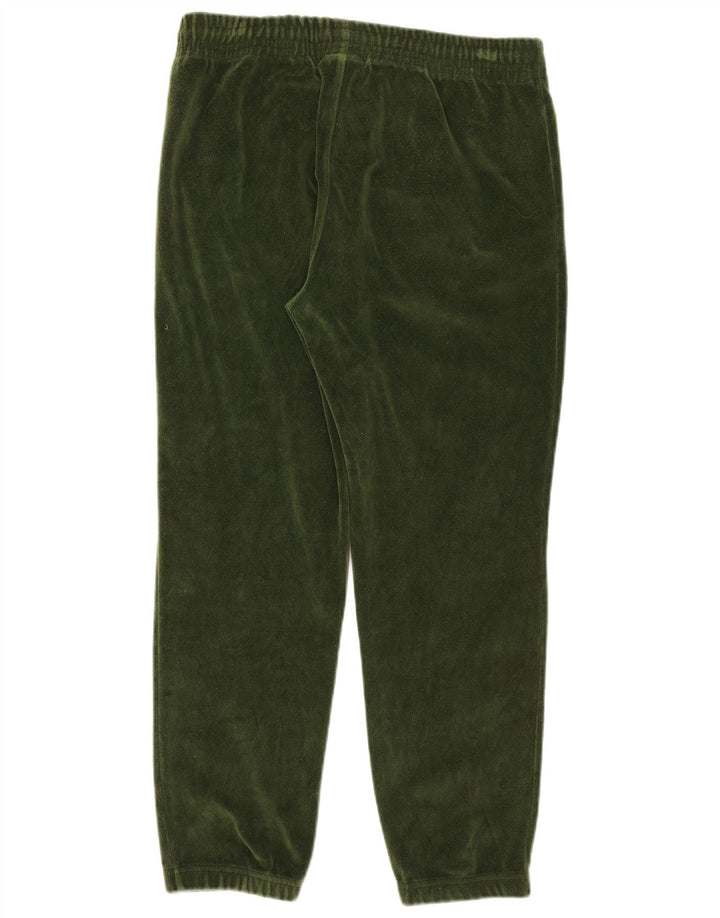 Champion Womens Velour Tracksuit Trousers Joggers Medium Green Cotton