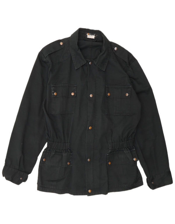 Vintage Mens Military Utility Jacket IT 54 2XL Black Polyester