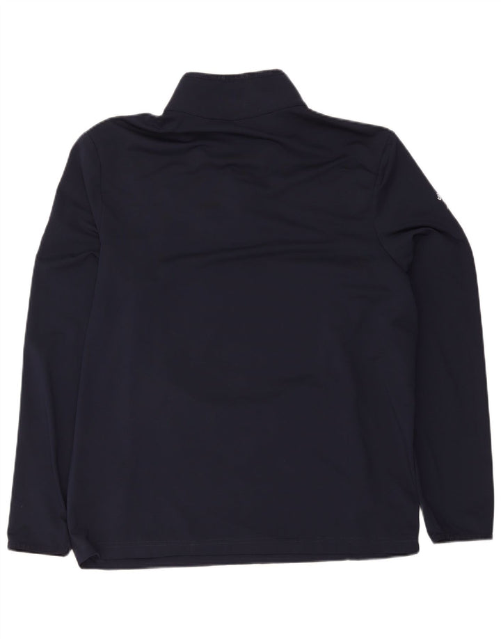 Lacoste Mens Zip Neck Pullover Tracksuit Top Size 6 XL Navy Blue Polyester