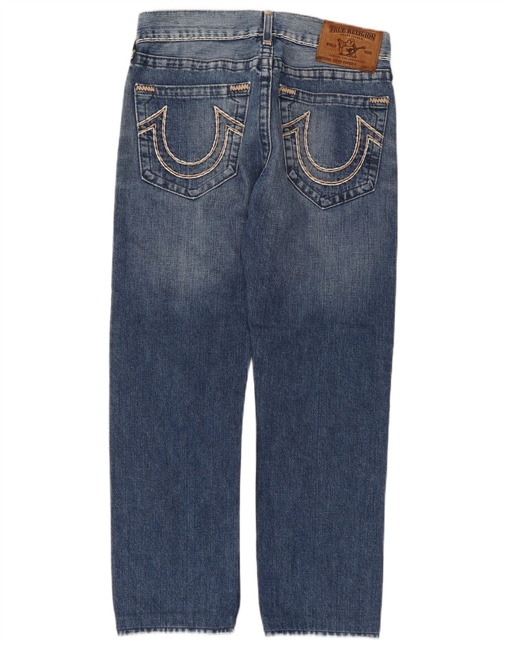 True Religion Womens Straight Jeans W31 L28 Blue Cotton