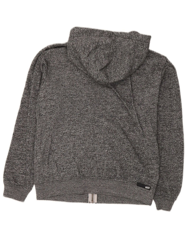 VANS Womens Zip Hoodie Sweater UK 10 Small Grey Flecked Cotton