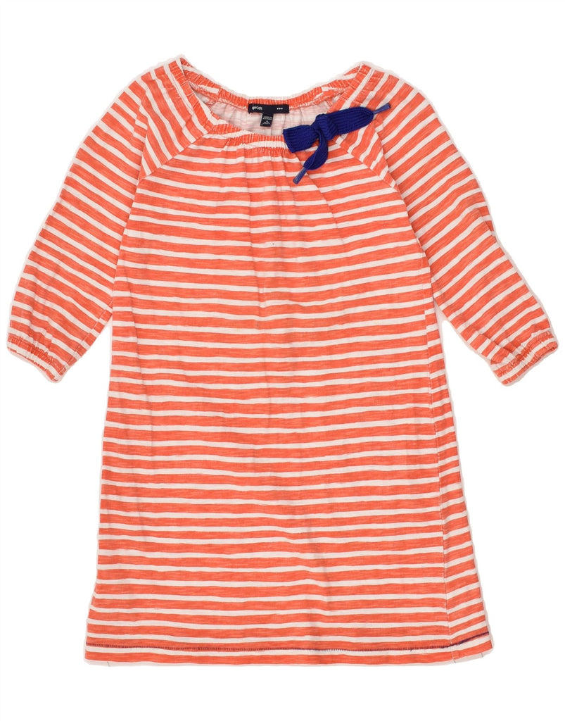 GAP Girls 3/4 Sleeve Shift Dress 6-7 Years Small Pink Striped Cotton | Vintage Gap | Thrift | Second-Hand Gap | Used Clothing | Messina Hembry 