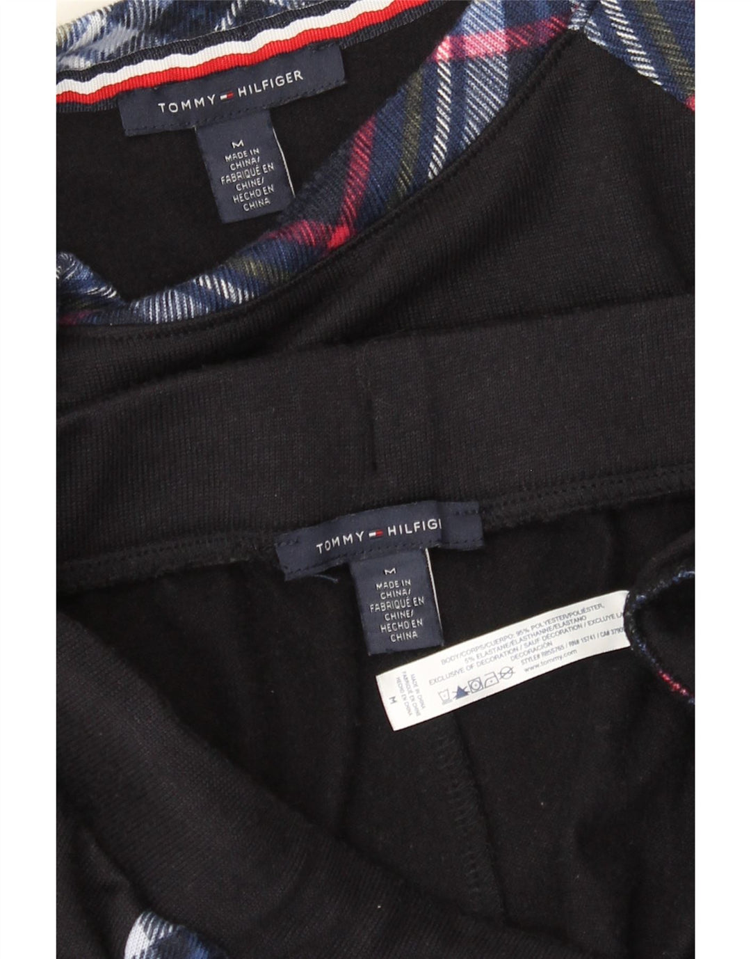Tommy Hilfiger Womens Graphic Full Tracksuit UK 14 Medium Navy Blue Check