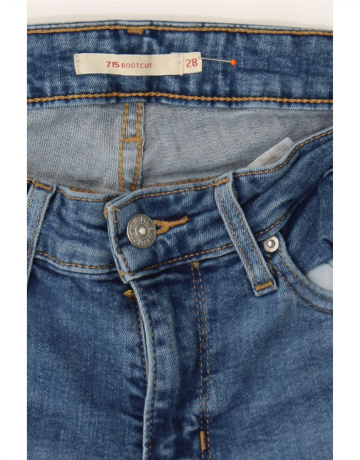 LEVI'S Womens 715 Crop Bootcut Jeans W28 L25 Blue Cotton Vintage Levi's and Second-Hand Levi's from Messina Hembry 