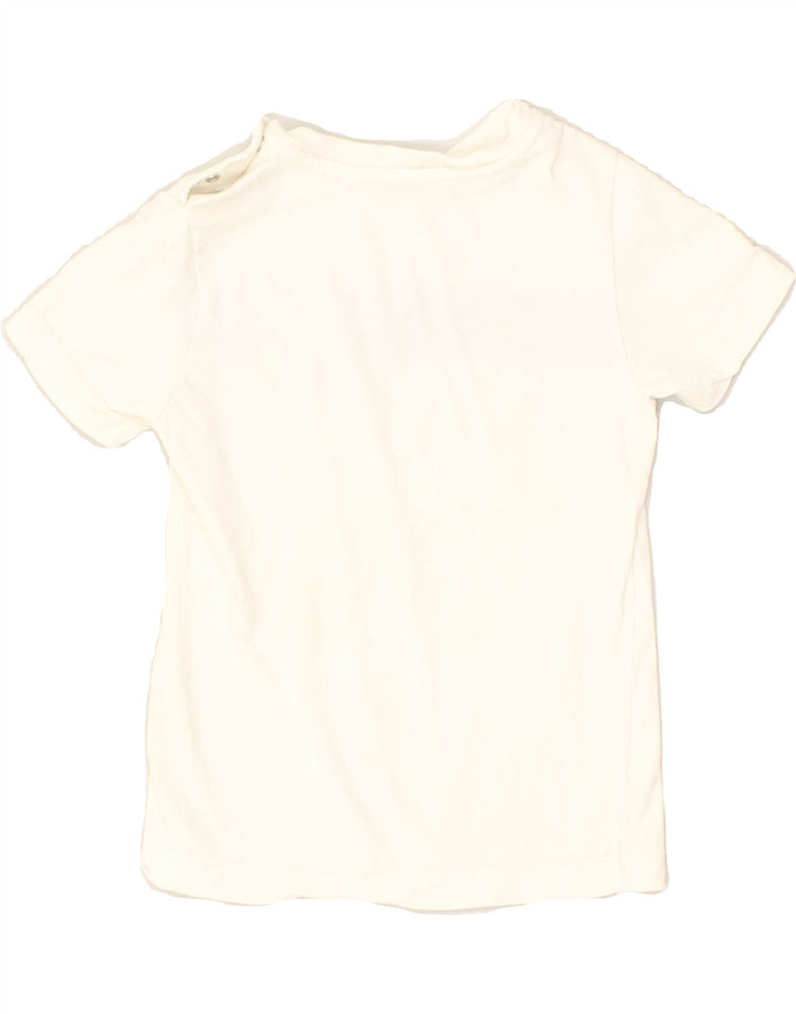 TRUSSARDI Baby Girls Graphic T-Shirt Top 18-24 Months Off White Cotton | Vintage Trussardi | Thrift | Second-Hand Trussardi | Used Clothing | Messina Hembry 