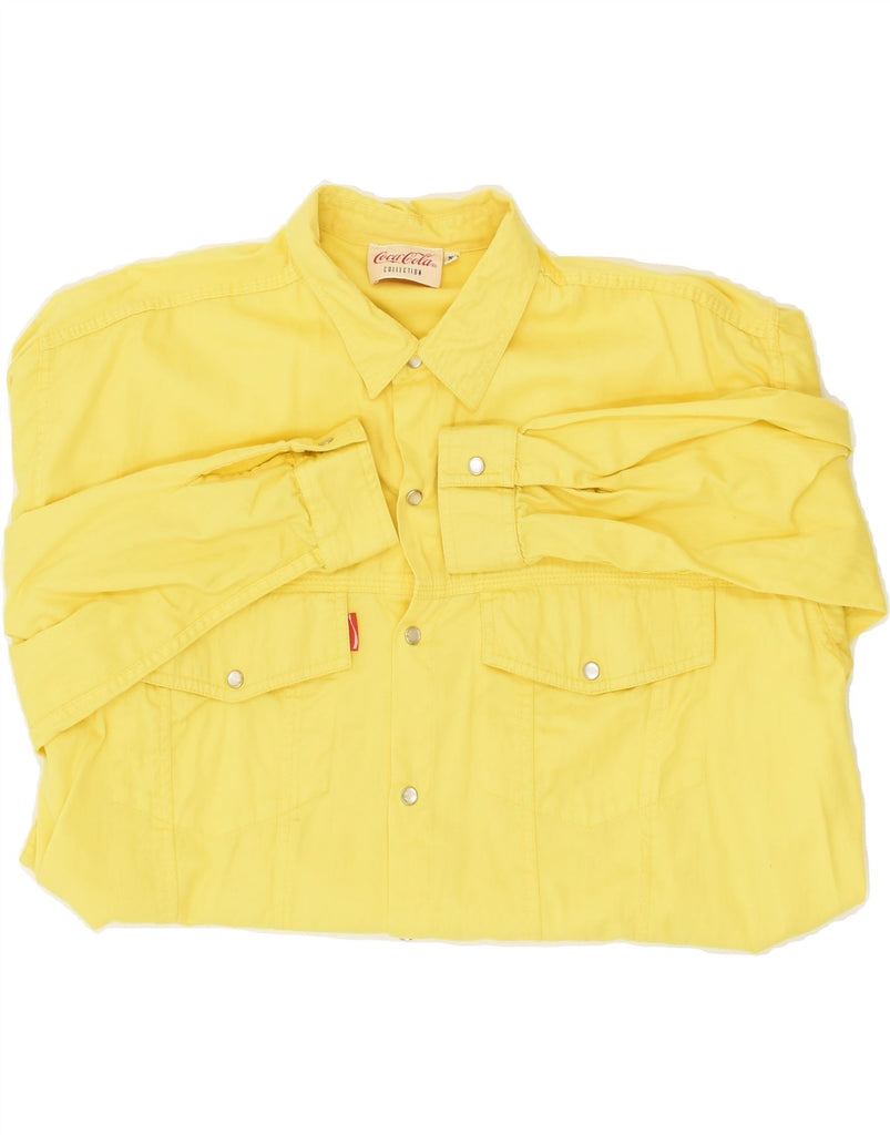 VINTAGE Mens Shirt Small Yellow Cotton | Vintage Vintage | Thrift | Second-Hand Vintage | Used Clothing | Messina Hembry 