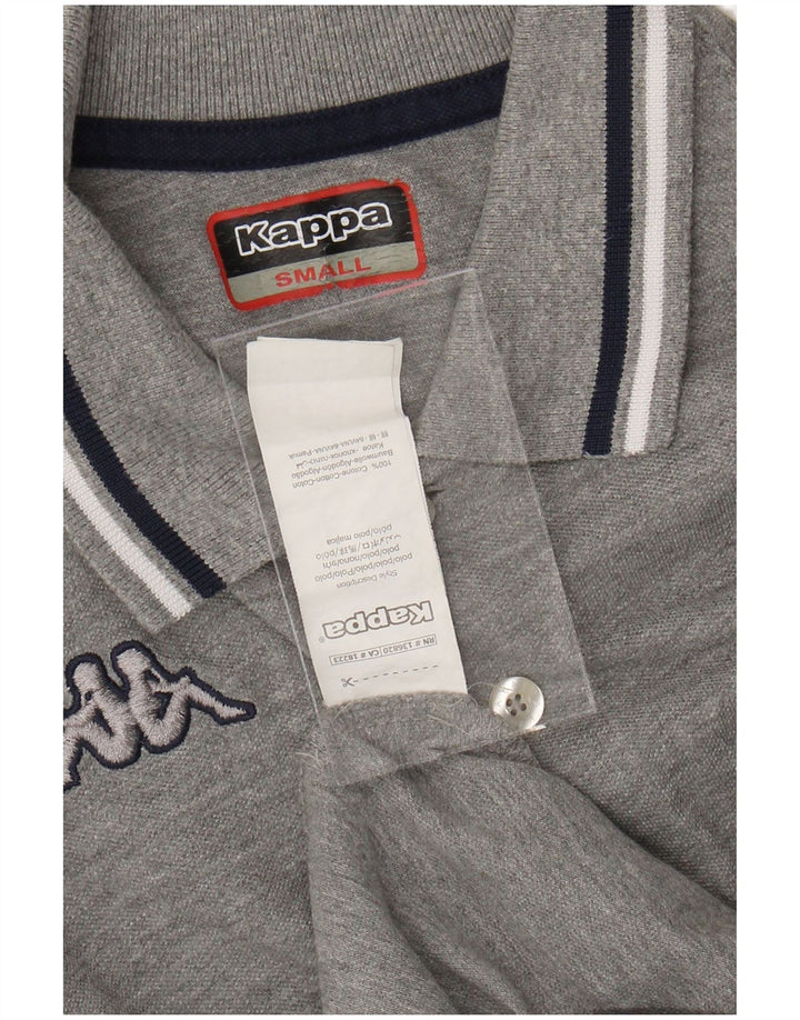 KAPPA Mens Polo Shirt Small Grey Striped Cotton