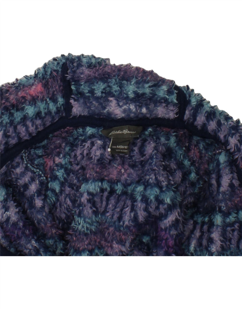 EDDIE BAUER Girls Fleece Jacket 10-11 Years Medium  Multicoloured Striped Vintage Eddie Bauer and Second-Hand Eddie Bauer from Messina Hembry 