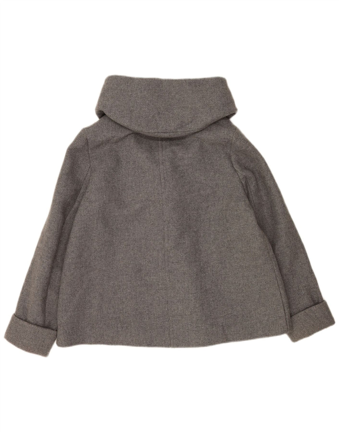 Zara Womens Hooded Bomber Jacket UK 14 Medium Grey Wool